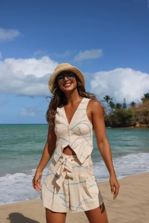 SHORT VISCOSE PREGAS COM BOLSOS