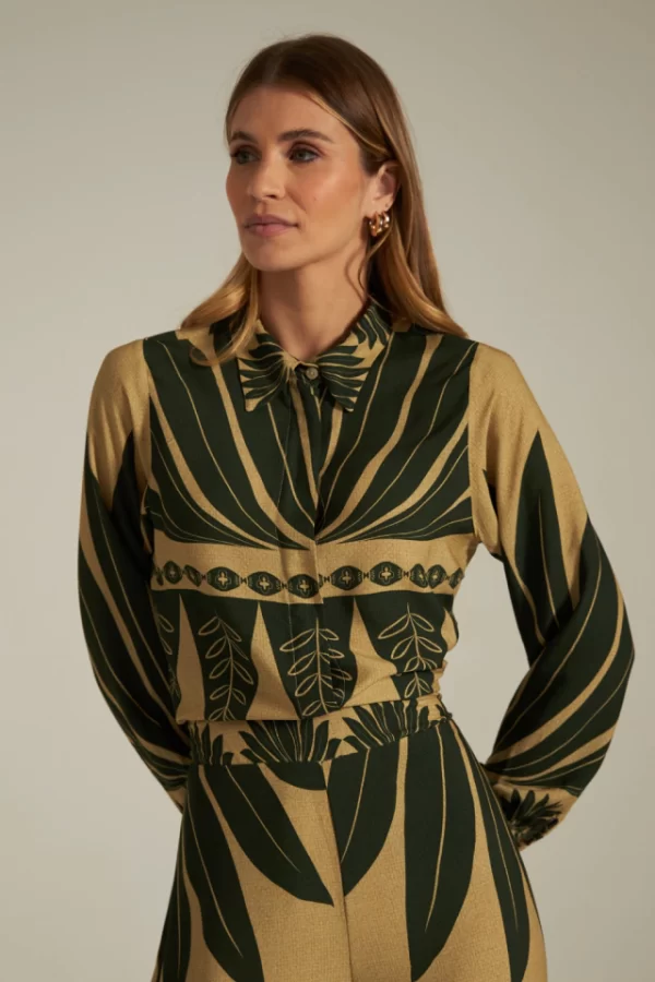 CAMISA VISCOSE MANGA LONGA ESTAMPA LÓTUS - Imagem 2
