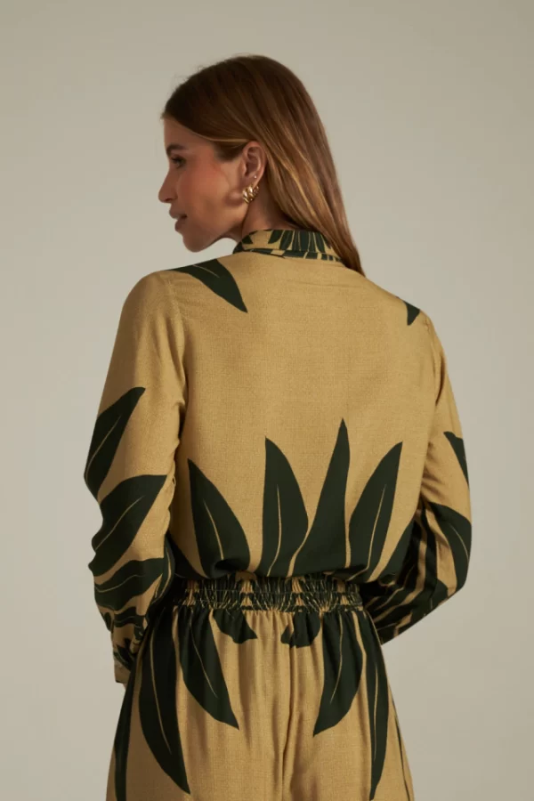 CAMISA VISCOSE MANGA LONGA ESTAMPA LÓTUS - Imagem 3
