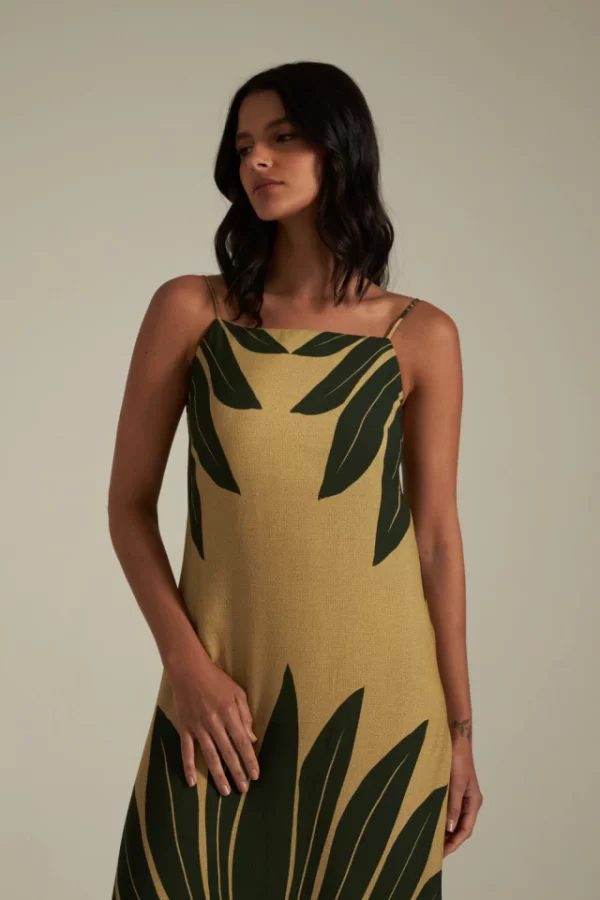 VESTIDO VISCOSE LONGO ESTAMPA LÓTUS - Imagem 2