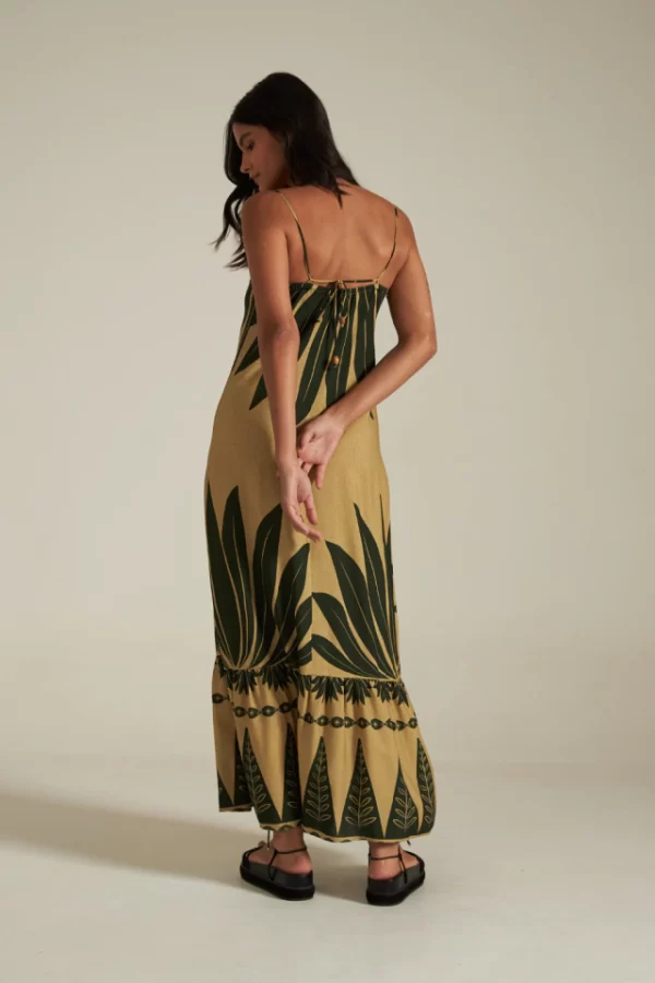 VESTIDO VISCOSE LONGO ESTAMPA LÓTUS - Imagem 3