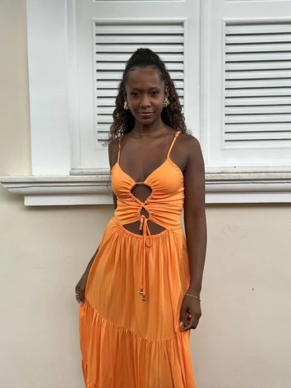 VESTIDO THAI ABERTURA FRENTE VISCOSE - Imagem 2
