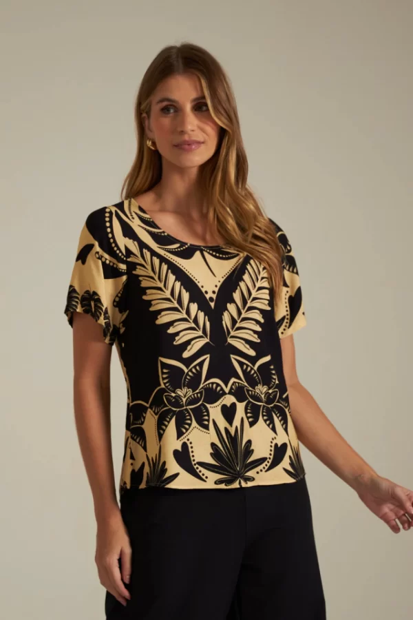 BLUSA VISCOSE MANGA CURTA ESTAMPA AVA - Imagem 2