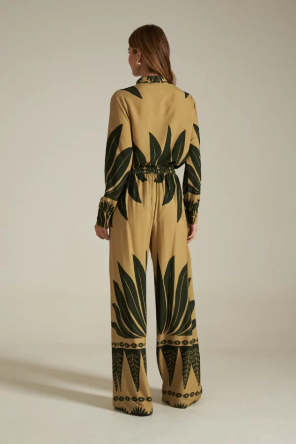 CALÇA VISCOSE PALA ELÁSTICO COSTAS ESTAMPA LÓTUS - Imagem 3