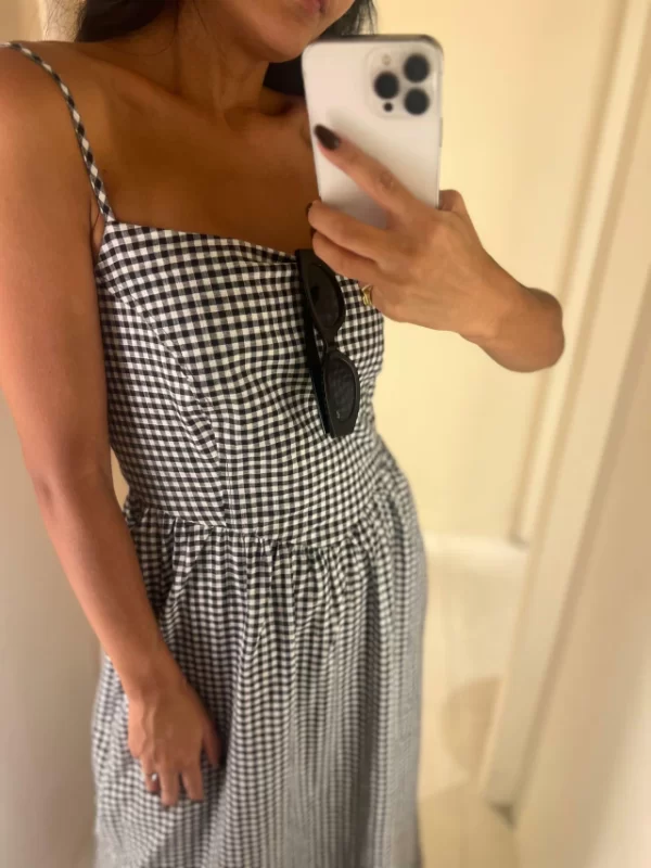 VESTIDO VICHY RECORTE CORAÇÂO - Imagem 2